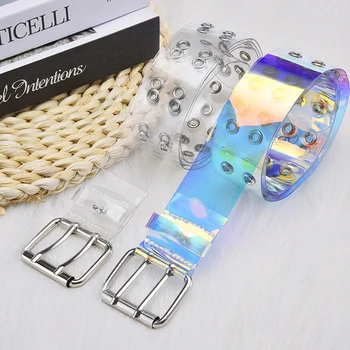 

Fashion transparent belt woman waist belts for women plus size PVC white cinturon mujer designer neon color jeans clear riem