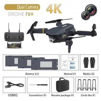 

E88 HD 4K Drone Dual Camera RC Quadcopter Toy Headless Mode Altitude Hold Mode