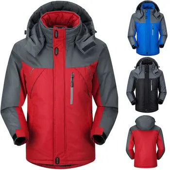 

Men Winter Windbreak Plush Coat Thick Warm Windproof Hooded Outwear Jackets IK88