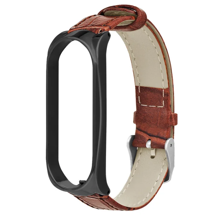 Кожаный ремешок браслет ремешок с металлическим чехлом для Xiaomi Mi Band 4 SP99