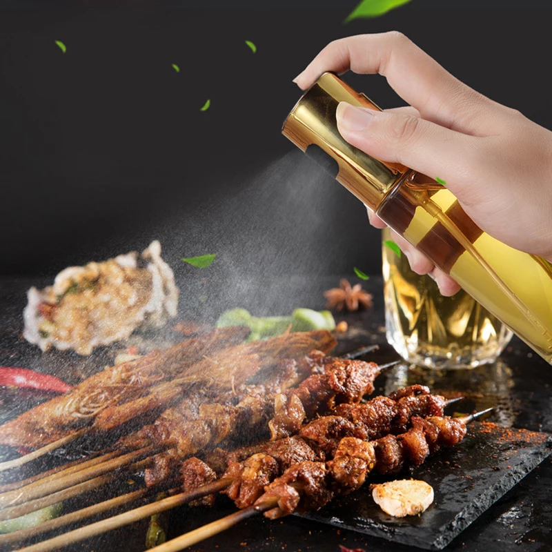 

Spray Bottle Barbecue Oil Cooking Stainless Steel Pot Glass Olive Pump Leak-proof Drops Oil Bottle Kitchen Tool