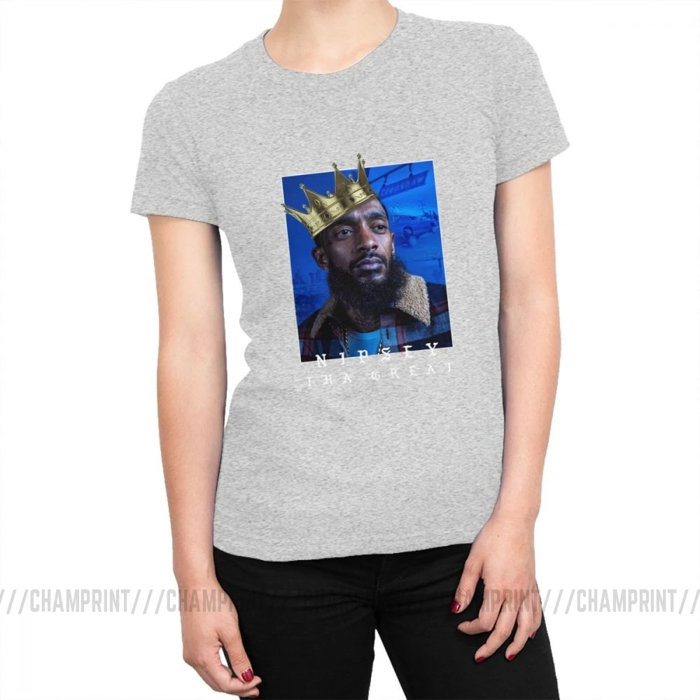 RIP Nipsey Hussle Рест в мире Футболка женская Гранж рок хип-хоп Футболка Harajuku футболка Топы Классическая хлопковая женская одежда - Цвет: Серый