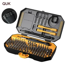 QUK – jeu de tournevis de précision Phillips, Kit de tournevis à fente magnétique, jeu d'embouts de tournevis pour téléphone PC réparation outils manuels de 145 pièces