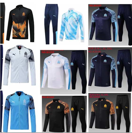 training Jacket coat Marseille Soccer jersey 19/20 Marseille Maillot PAYET THAUVIN AC PSG Jacket kit football jersey