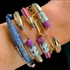 Missvikki Original Mix Match Stackable Pencil Bangle For Women Bridal Wedding Cubic Zircon Open Dubai Bracelet Party Jewelry 4