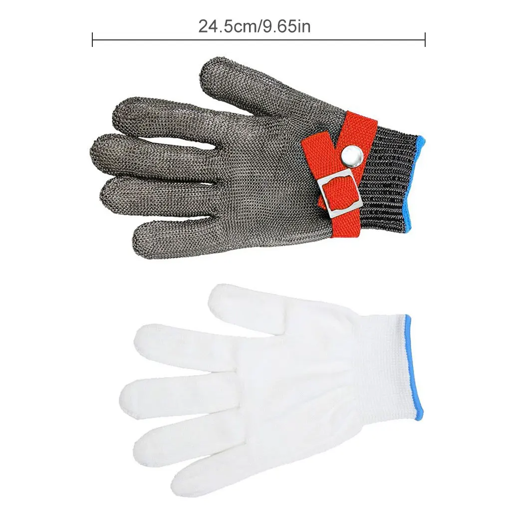 5 Level Anti-cutting Glove Safety Glove Stainless Steel Wire Hand Protector Adjustable Unisex Butcher Food Processing