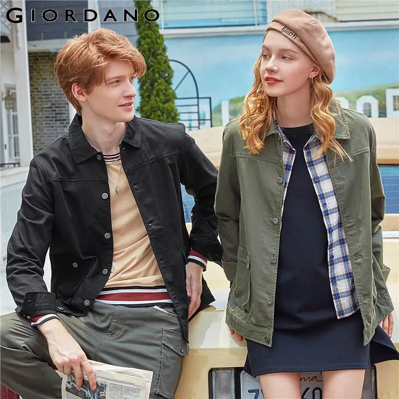 Giordano .мужской жакет на пуговицах из натурального хлопка выполнен в двух цветовых