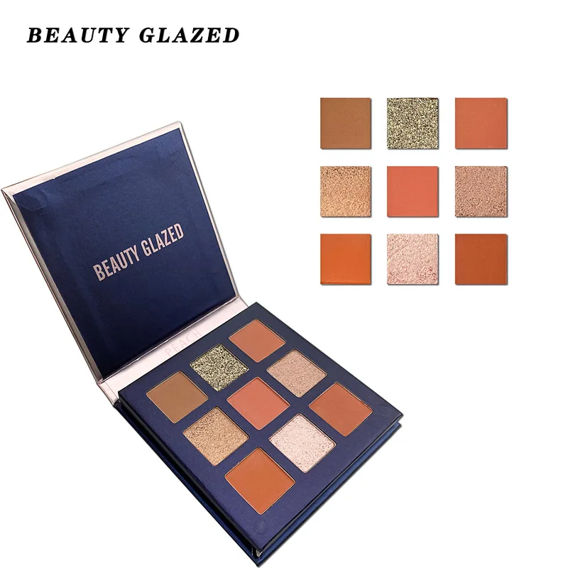 BEAUTY GLAZED Nude Glitter Eyeshadow Matte Shimmer Palette Long Lasting Waterproof Mineral Powder Eye Shadow Makeup Cosmetic Kit