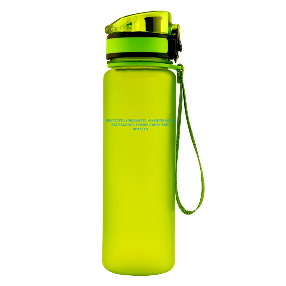 Спортивная бутылка с широким горлышком, портативная, анти-осенняя, износостойкая, герметичная, уличная, пластиковая, большая емкость, прочная, спортивная - Цвет: Зеленый