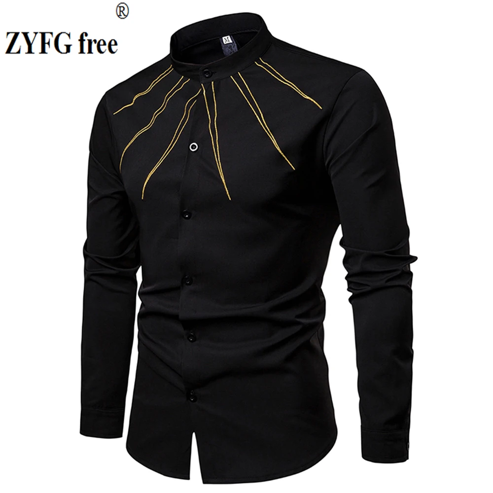 

Fashion long-sleeved shirts men turn-down collar solid color shirt elegant gentleman male simple casual wind menswear