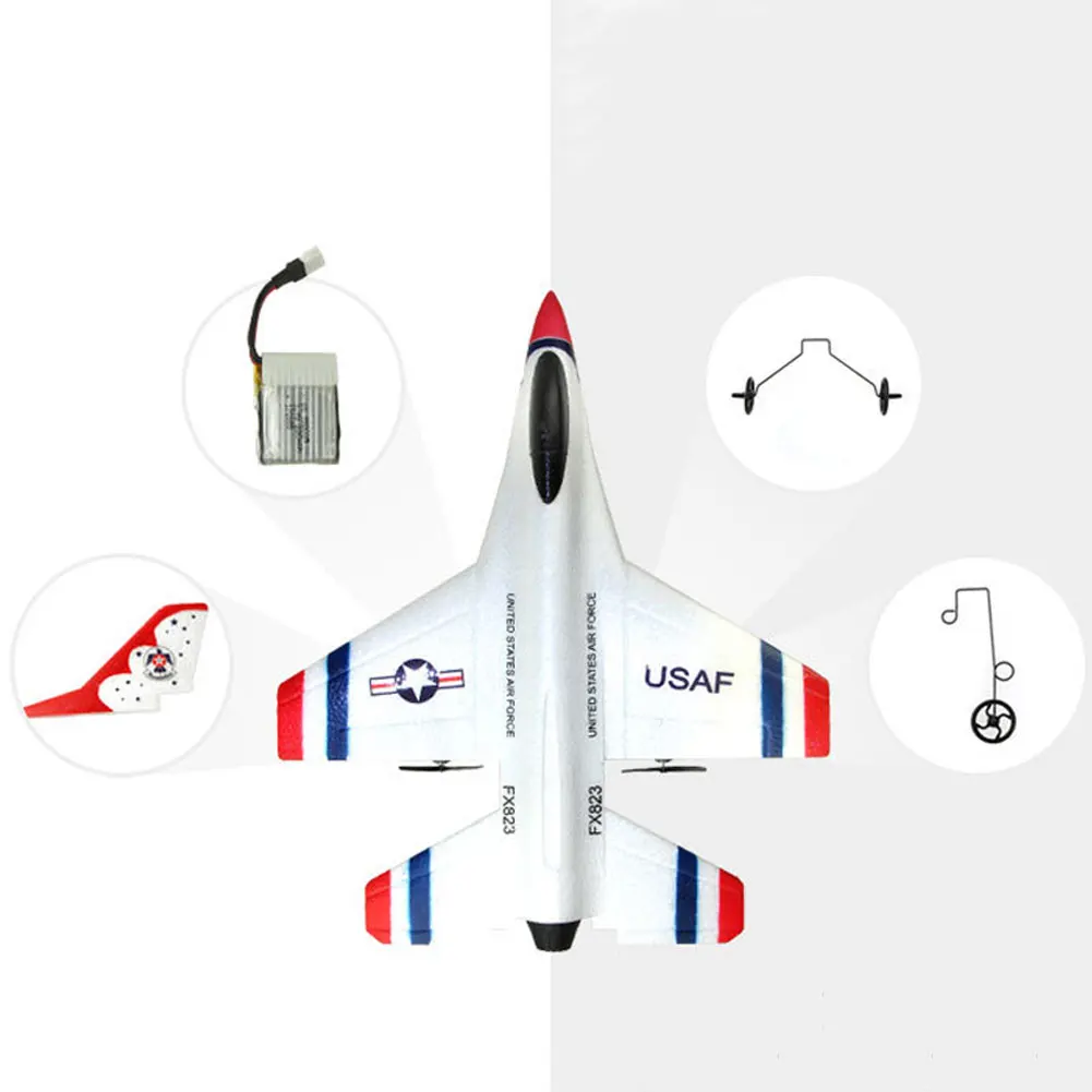 823 2,4G 2CH F16 Thunderbirds EPP пульт дистанционного управления RC планер самолет