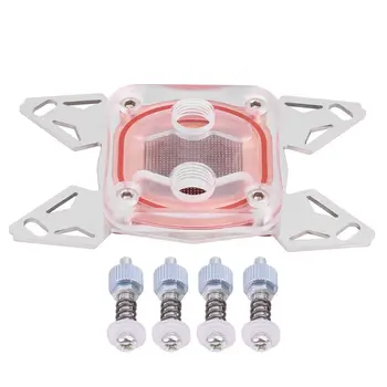 

Computer CPU Water Cooler Cooling Block Red Copper Base POM Cover with Waterway G1/4 Thread for AMD AM4