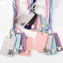 Мультяшный Микки карамельный цвет PU кожаный держатель для карт Студенческая девушка милый Футляр для проездного значка кредитный футляр для карточек визитница