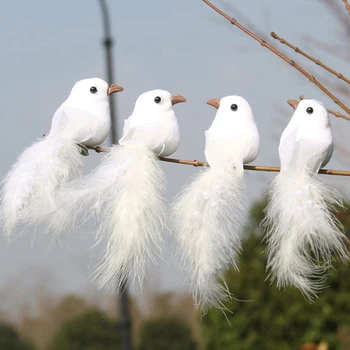 

Simulation feather bird white pigeon artificial foam pigeon wedding decoration scene layout home Christmas supplies decoration