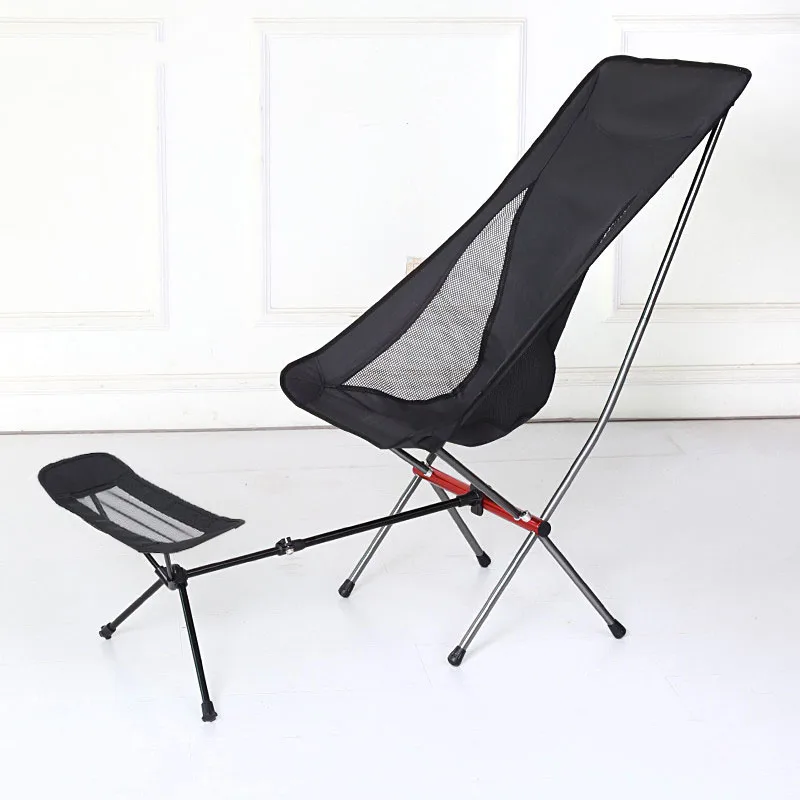 Portable Folding Camping Chair Outdoor Moon Chair Collapsible Foot Stool Folding Chair