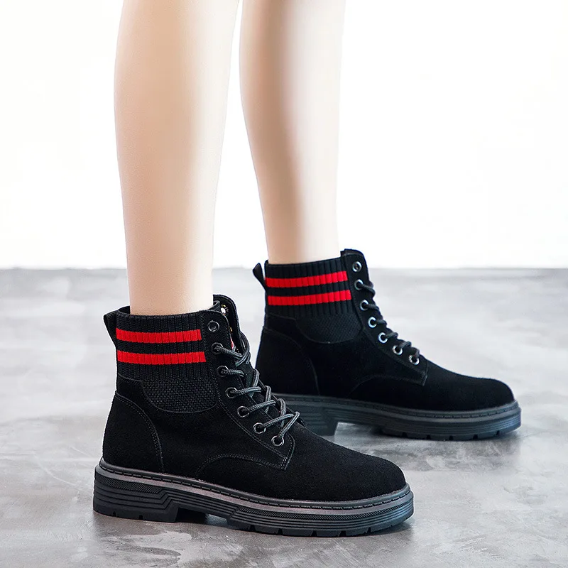 

Ann Martin Boots Women's 2019 Autumn New Style Versatile British-Style Short Boots Elevator WOMEN'S Boots Motorcycle Boots Hands