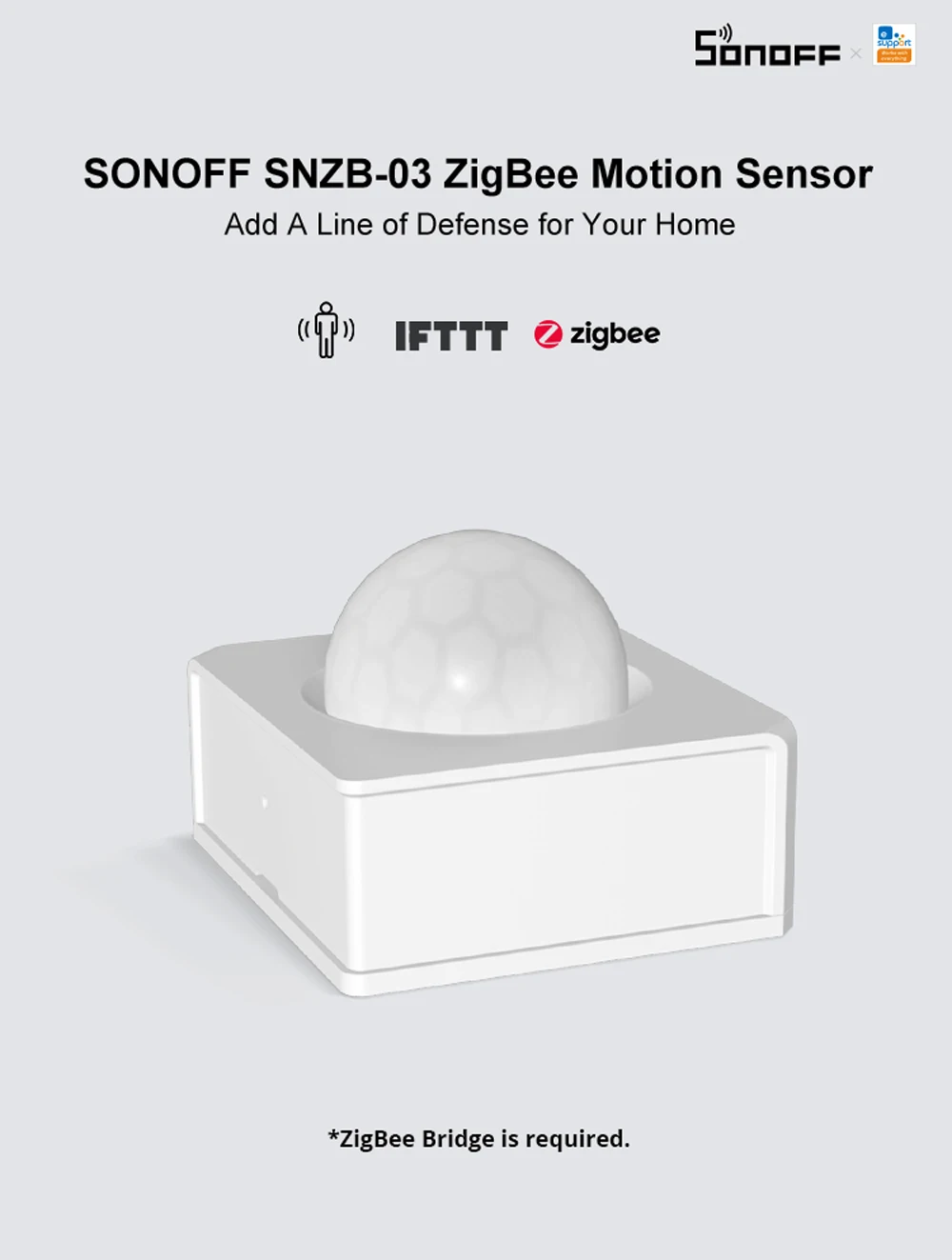 Датчик движения SONOFF SNZB-03-ZB сигнализация умного дома Wi-Fi датчик дистанционное