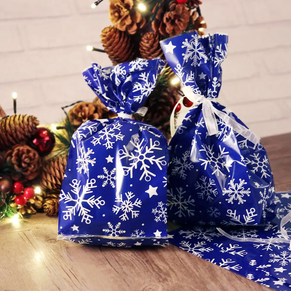 NICEXMAS, 30 шт., сумки для конфет, Рождественская Конфета-Снежинка, сумки для сладостей, Рождественский фестиваль, держатели подарков, Выпекать печенье пакеты для печенья A30