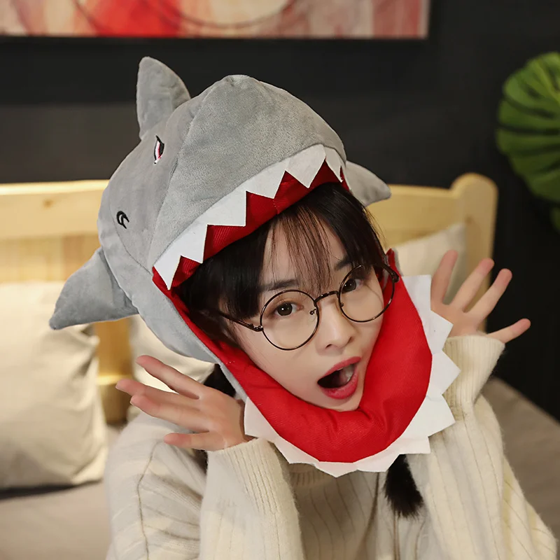 Kawaii Плюшевые Единорог Пикачу Акула Хаски игрушки Зимние Животные шапки для девочек косплей вечерние костюмы для выступлений Дети Кукла подарок
