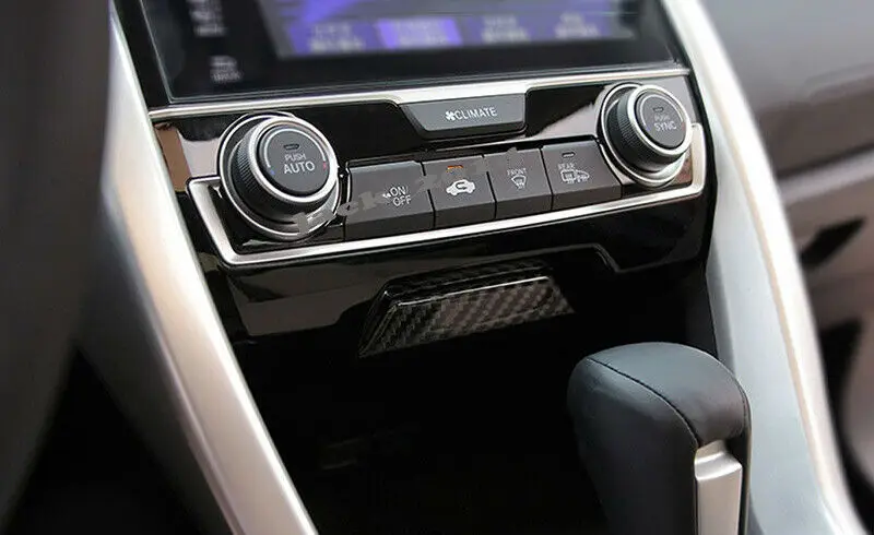 Углеродного волокна консоль коробка для хранения, отделка Стикеры для Honda Civic Gen