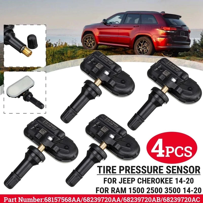 68239720AA 4PCS Tire Pressure Sensor for JEEP CHEROKEE RAM 1500 2500