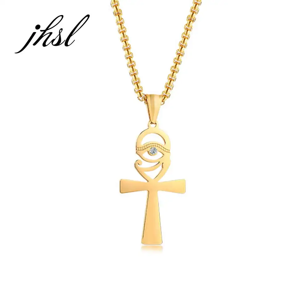 Jhsl Men Cross Necklace Pendants Ankh Crux Ansata Egyptian Fashion ...