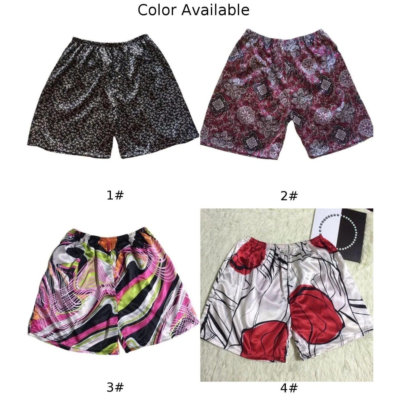 Men Silk Pajama Shorts Loose Boxers Sleepwear For Male Breathable Homewear Robes Shorts Man Nightwear Print Satin Sleep Bottoms pajama pants men's