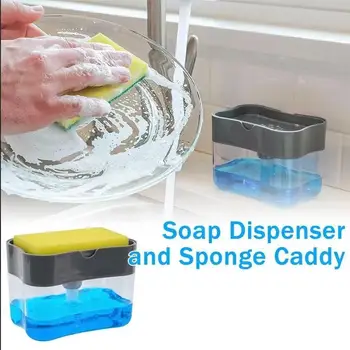 

Creative Kitchen Sponge Rack Soap Dispenser Soap Dispenser Caddy Dispenser Drainboard Holder Sponge Soap Rack Soap Containe P5L6