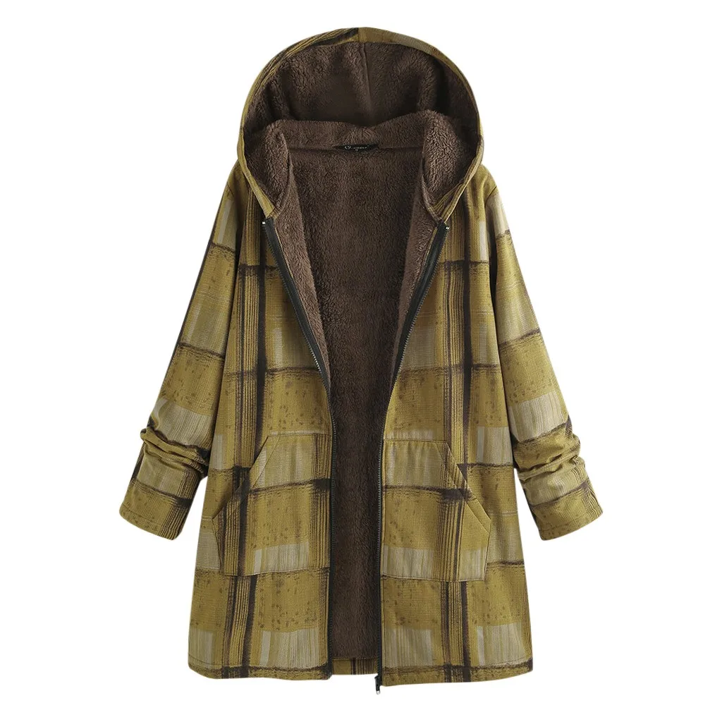 Ropa mujer, женский плащ, casaco feminino sobretudo feminino, Повседневный, в клетку, с длинным рукавом, KLV, с карманами, на молнии,, M-5XL, Z4