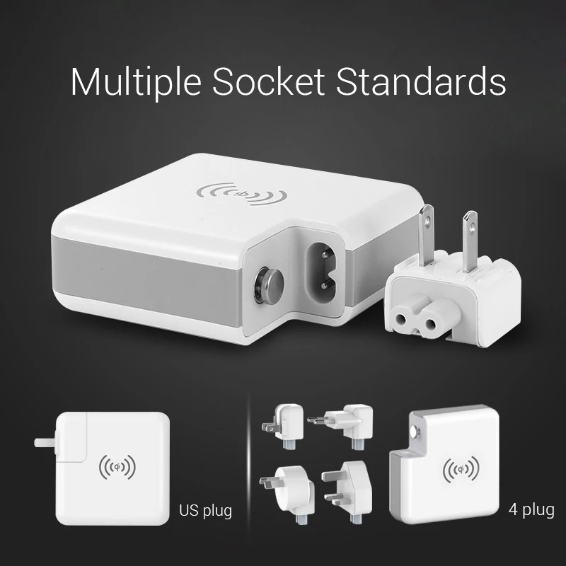 Xiaomi Brand Multi-function Wireless Charger Type-C 2 USB Travel Plug QC3.0 Wireless Power Bank Dig