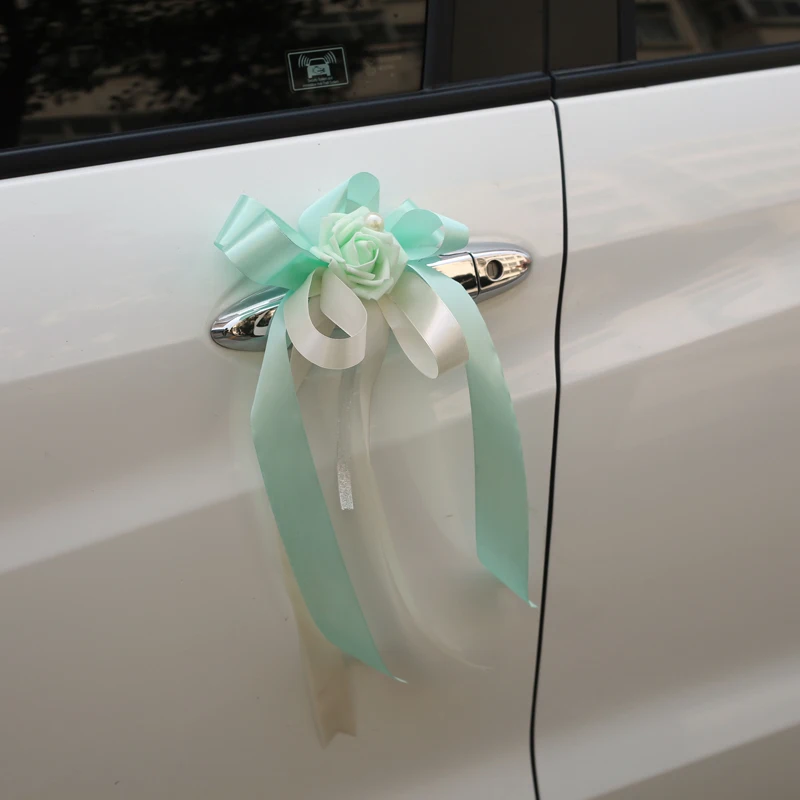 Свадебное украшение для автомобиля на заказ 22 цвета цветок жемчуг дверные ручки