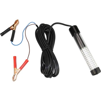 

12V 20W LED Fishing Light Underwater Crappie Light Fishing Finder Lure Bait Lamp with 5M Power Cord and Battery Clip
