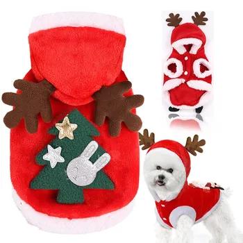 

Christmas Dog Clothes for Small Dogs Santa Costume Cute Puppy Clothing Jacket Coat Cartoon Hoodie for Little Pets Pet Supplies