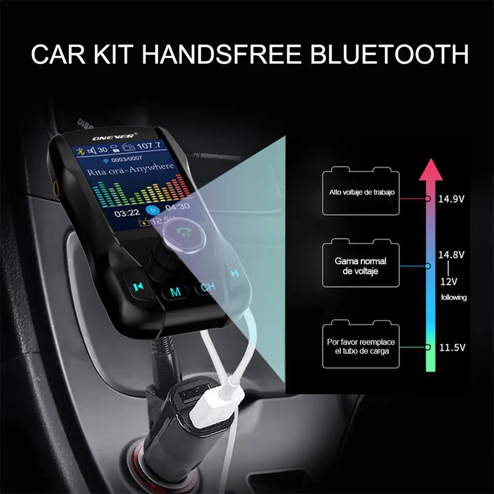 1,8 дюймов беспроводной автомобильный Bluetooth fm-передатчик MP3-плеер автомобильный комплект адаптер двойной USB Автомобильное зарядное устройство FM модулятор
