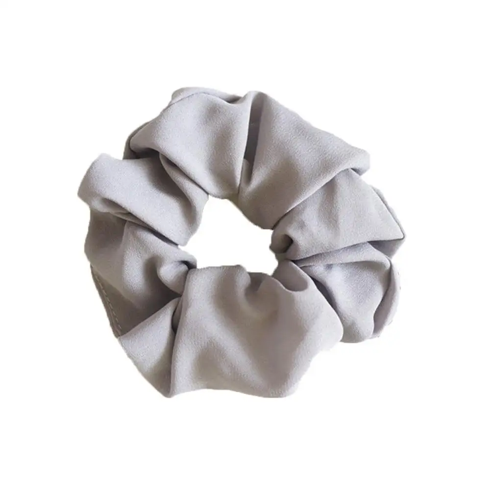 Золотой New Organza/Chiffon Solid Color Hair Scrunchies Women Elastic Hair Bands Headwear Ponytail Holder Chiffon Hair Ties Accessories - Цвет: Золотой