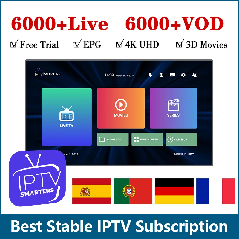 

IPTV France IPTV Subscription Italia Germany Spain Portugal Sweden 1 Year Code IPTV M3u Albania French Arabic Algeria IP TV