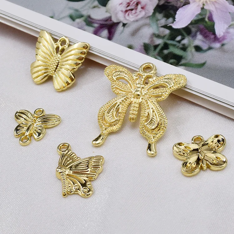 

10Pcs Alloy butterfly DIY handmade earrings Pendant buttons Accessories Decorations Button Handmade Crafts Jewelry Parts
