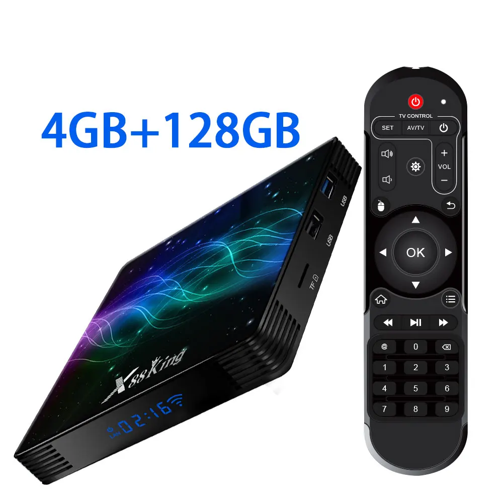 Transpeed X88 King 8 K Android 9,0 ТВ приставка S922X шестиядерный 64 бит 4K Youtube Netflix wifi 4 ГБ 16 ГБ 32 ГБ 64 Гб RGB светильник IP tv приставка - Цвет: 4G 128G tv box