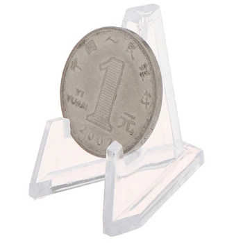 

10pcs/1pc Height 36mm Plastic Display Stand Easel Coin Medal Token Badge Holder Collection Shelf