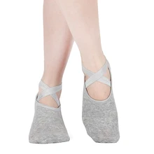 Женские хлопковые носки для йоги с пуговицами балетное платье с открытой спиной с перекрестными лямками Пилатес профессиональные женские нескользящие спортивные носки