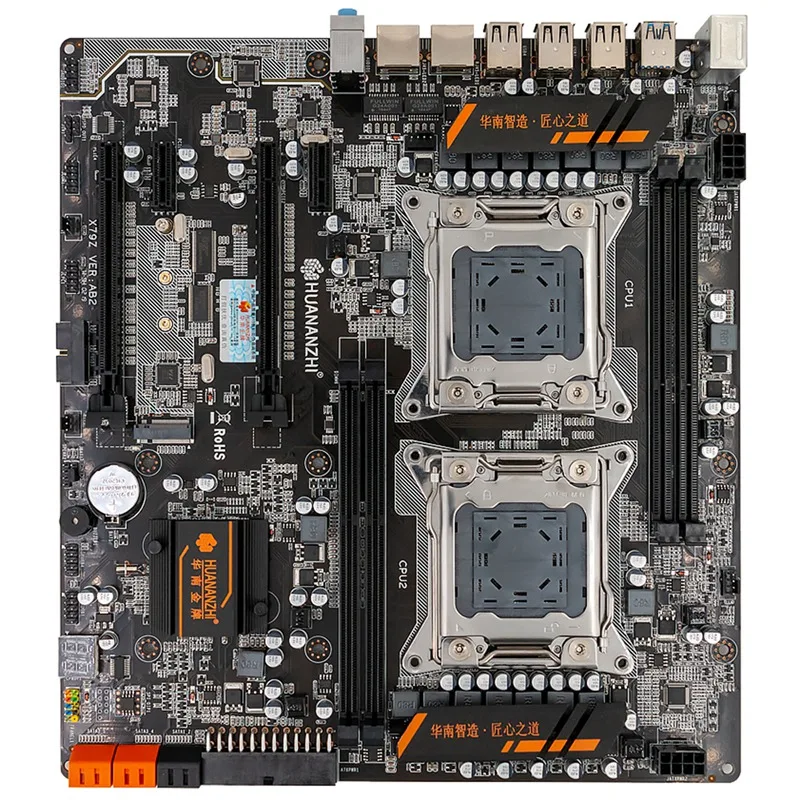 HUANANZHI X79-4D двойной Процессор материнская плата для Intel X79 LGA 2011 E5 2680V2 DDR3 1333/1600/1866 МГц 128 ГБ PCI-E SATA3 USB3.0 E-ATX