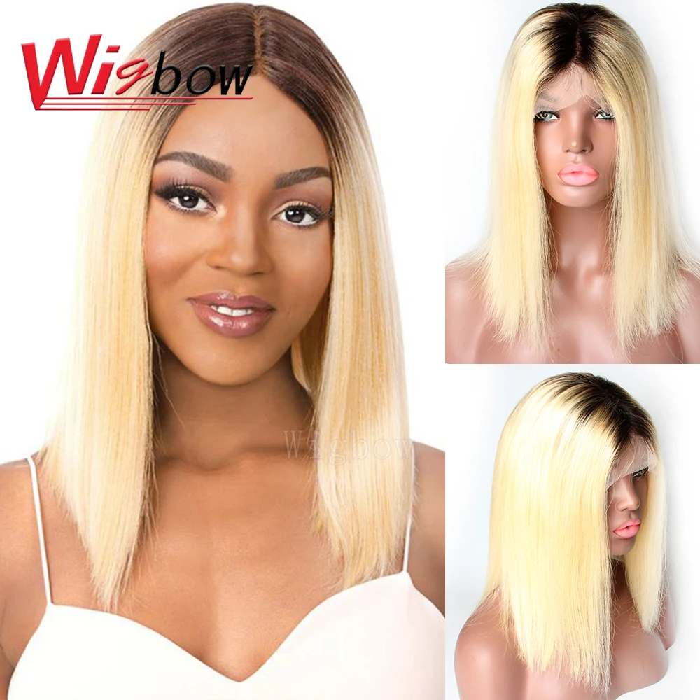 

Indian 1B 613 lace front wig Straight Blonde Lace Wigs Pre Plucked Lace Front Human Hair Wig 10 12 14 16 Inch For Black Women