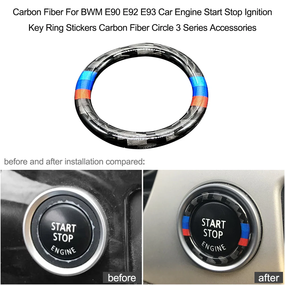 Углеродное волокно для BMW E90 E92 E93 автомобильный двигатель старт стоп зажигания