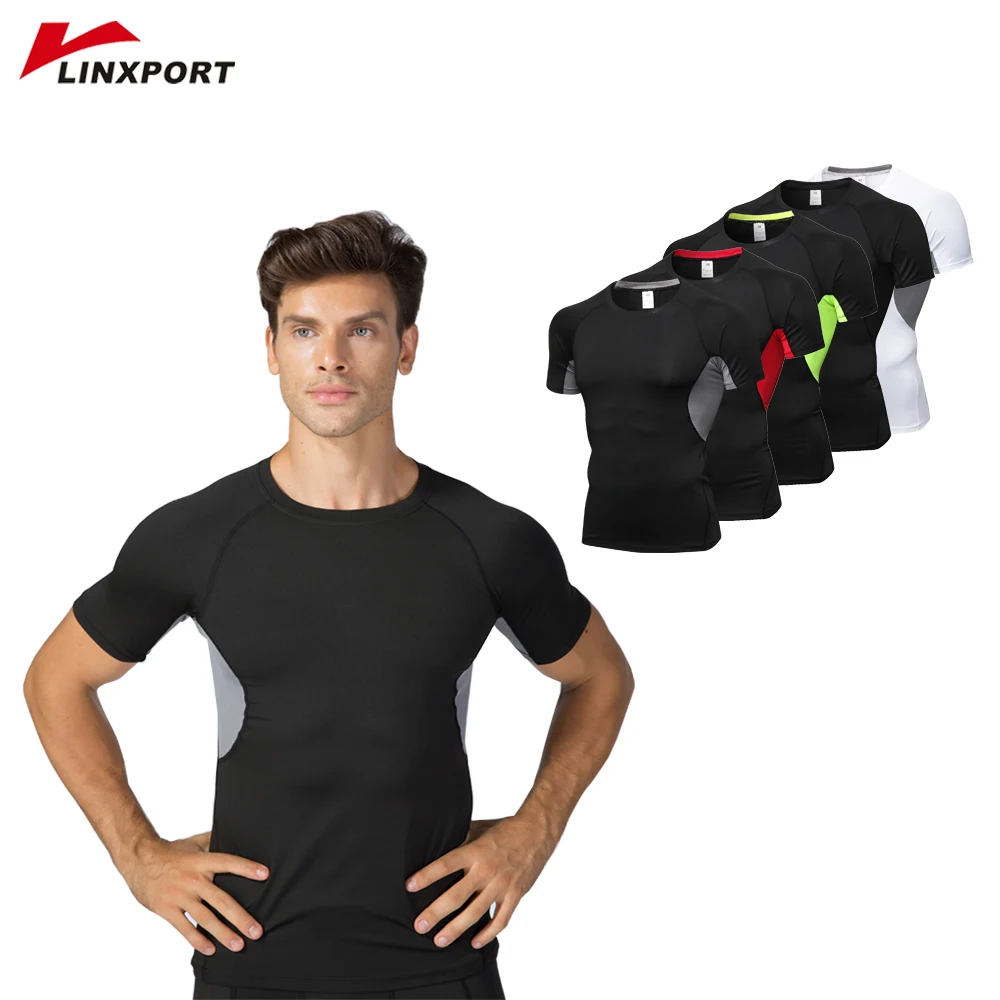 

Compression Running Shirts Men Gym Tights Fitness Sports T Shirt Bodybuilding Rashgard Male Elastic Tops Jerseys ropa deportiva