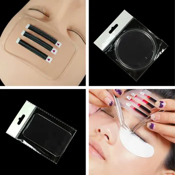 

Flexible Silicone Eyelash Extension Stand Pallet Pad Reusable Rectangle Round Eyelash Tray Holder Tool Forehead Sticker