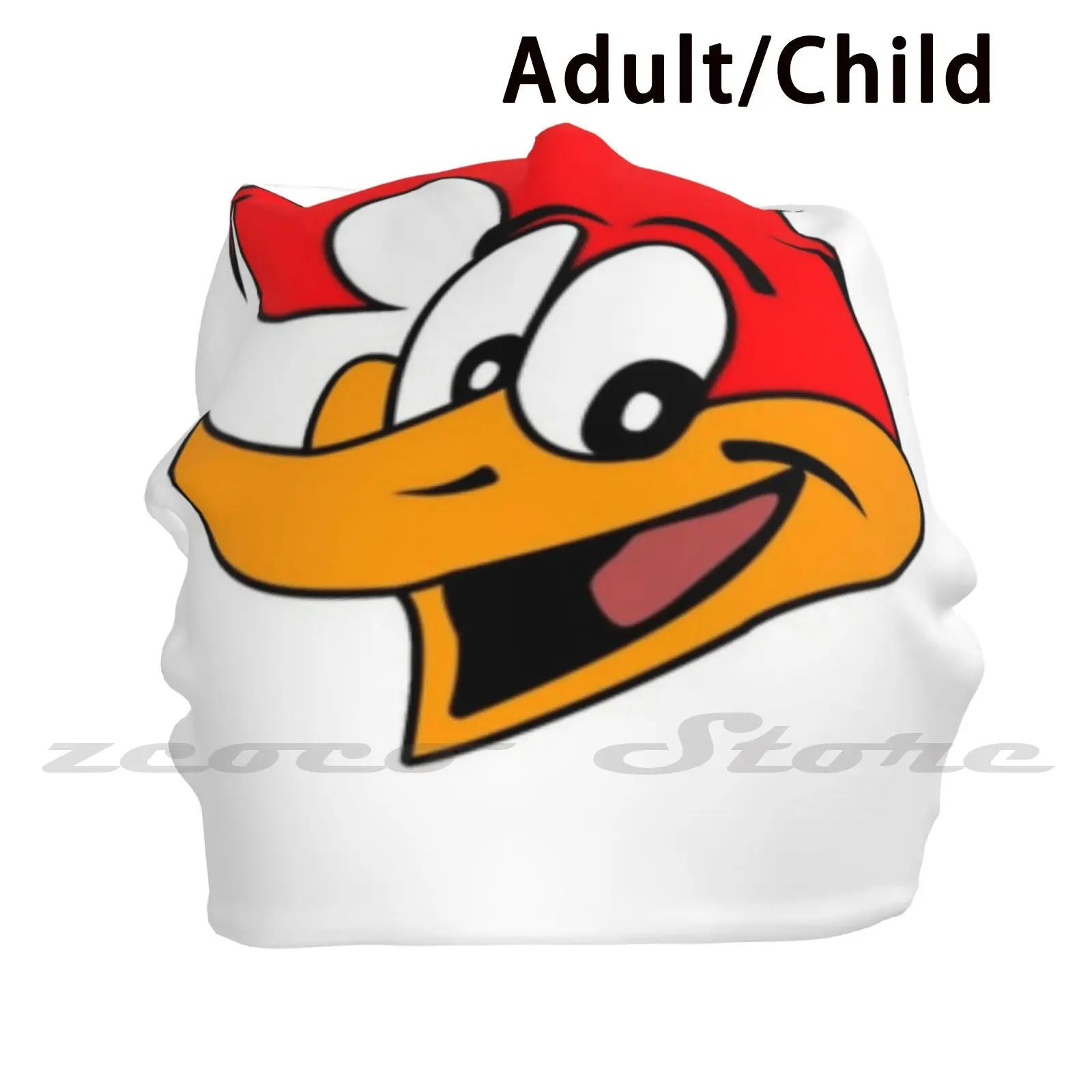 The Woodpecker "Woody" Cappelli Lavorati A Maglia Con Motivo Personalizzato Plus Size Berretto Morbido Elastico Personaggio Dei Cartoni Animati Illust