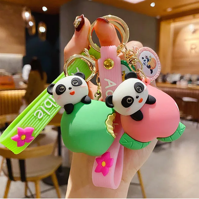 1pc Cute Panda Key Chain Creative Life Panda Keychain Car Key Ring Bag  Pendant - Jewelry & Accessories - Temu Romania