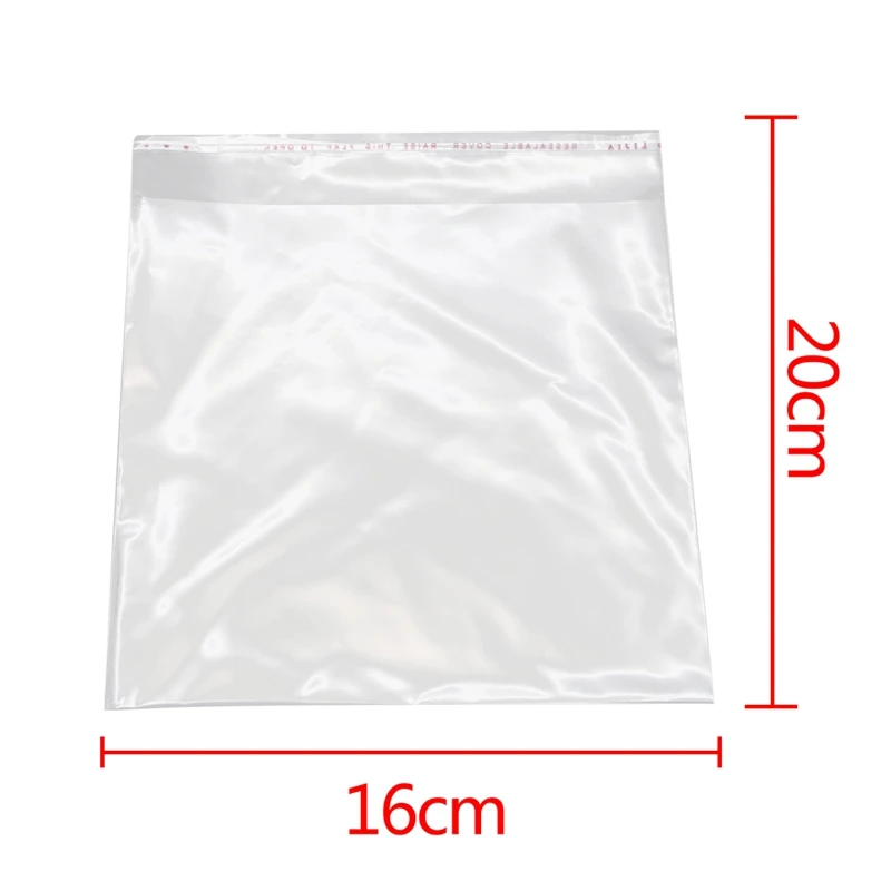 SHGO HOT-100PCS Clear Resealable Self Adhesive Sealing Plastic Bags 16x20cm