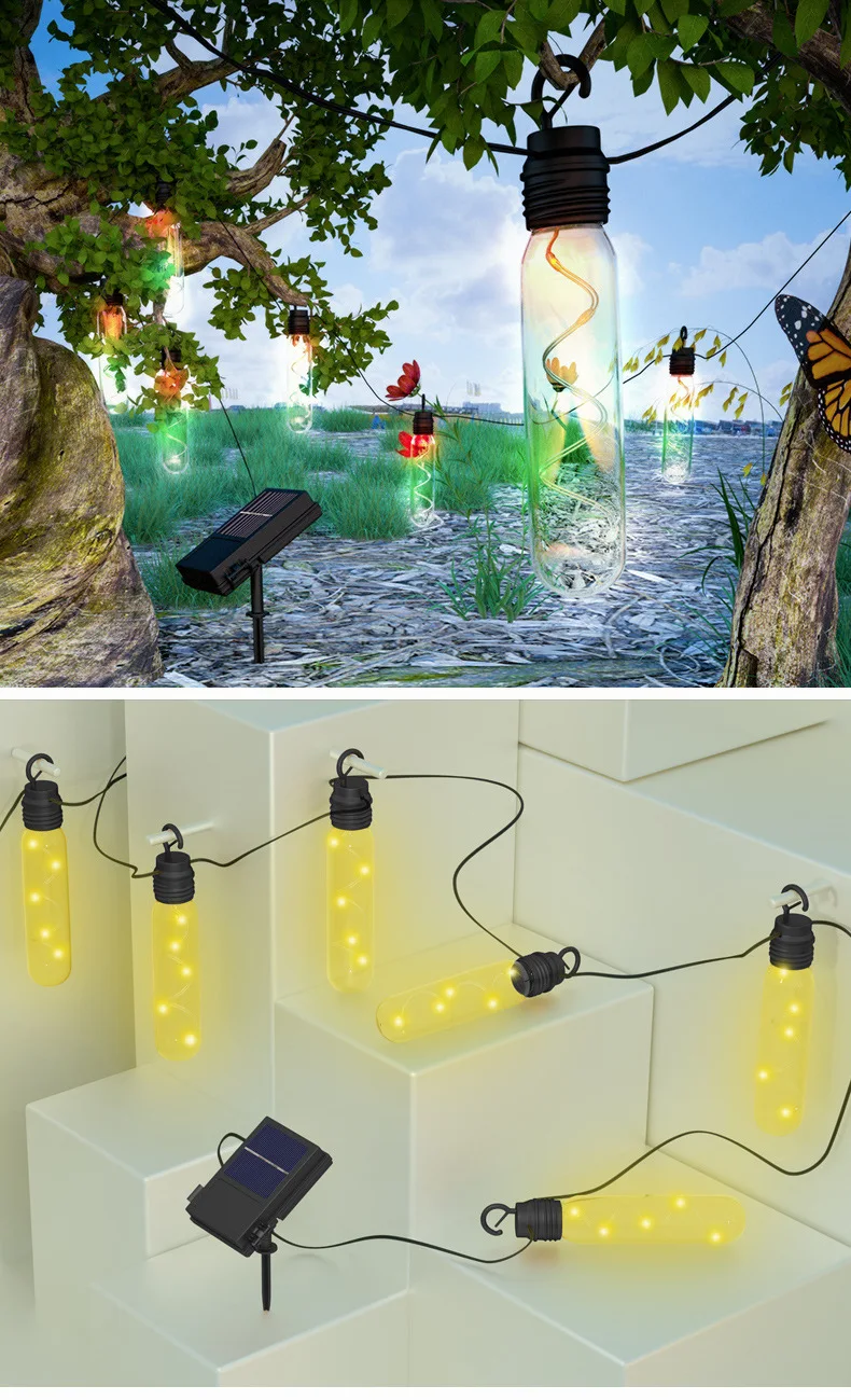 New Style Outdoor Waterproof Decoration Solar Strip Light Christmas New Year Courtyard Lawn Light Solar Copper Lamp