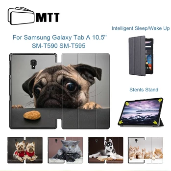 

MTT Cute Dog Tablet Case For Samsung Galaxy Tab A 10.5 inch SM-T590 T595 T597 Slim PU Leather Flip Stand Cover Protective Funda